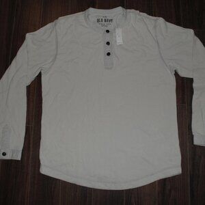 NEW with tag Old Navy White Cotton Long Sleeve Shirt Large Chest 44"